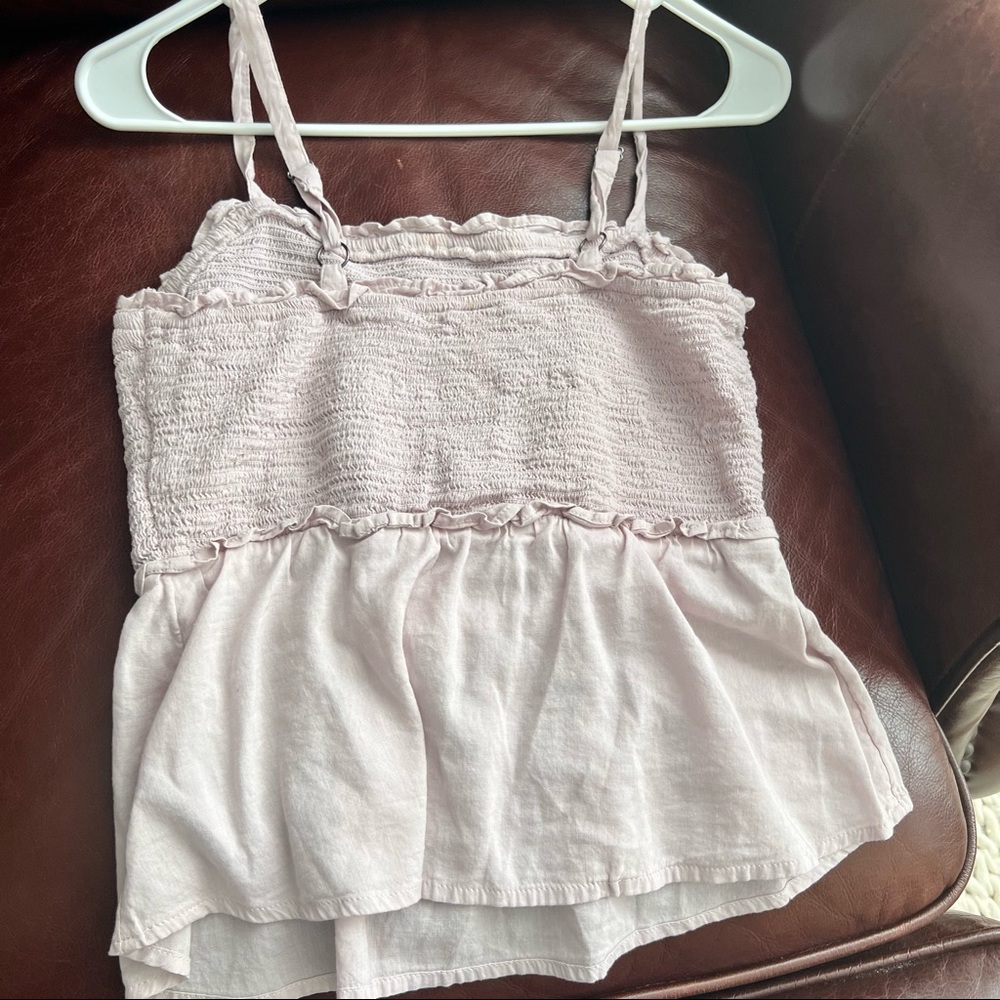 Pastel Pink Ribbed & Flowy Top - Picture 3 of 7